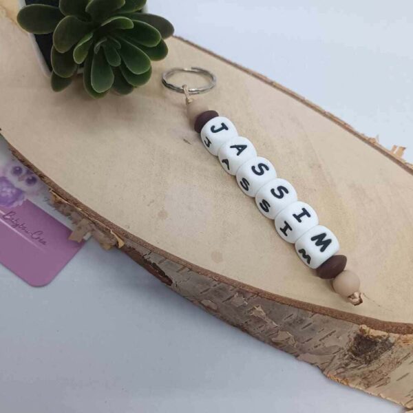 Porte-cles prenom personnalisé - tout silicone - cadeau artisanal -trousseau clef-assecoires sac - cartable -sac a langer -clés - creation unique - - Babybou-Crea .