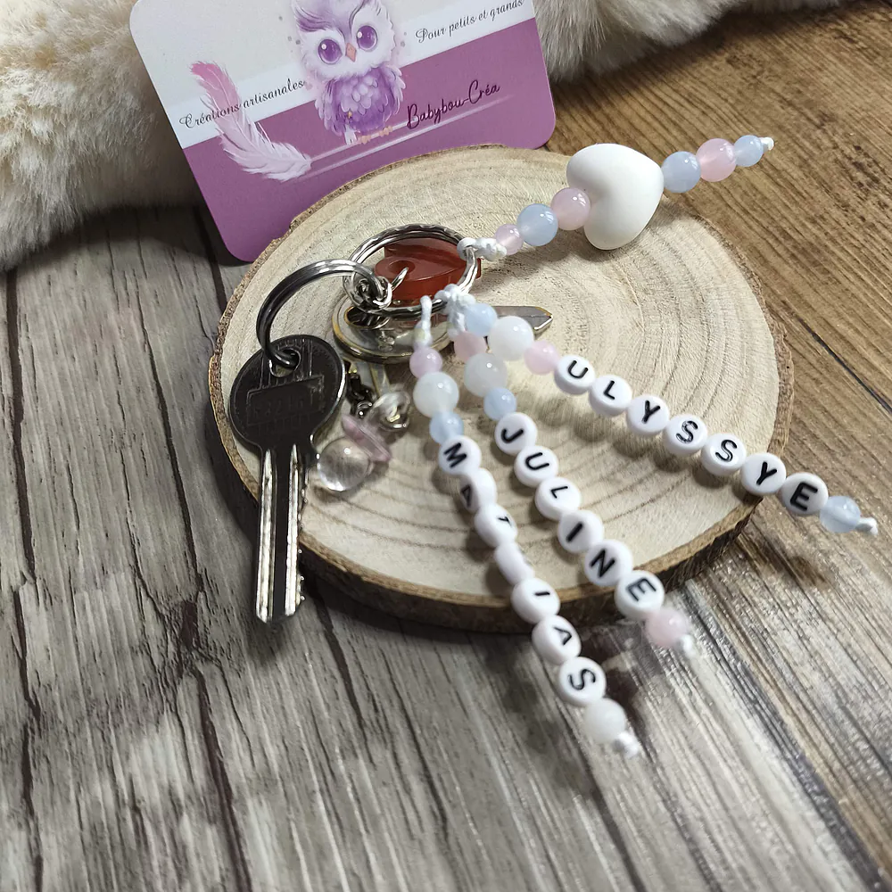 Porte-clés joli cœurs silicone/acrylique - plusieurs coloris – Image 2