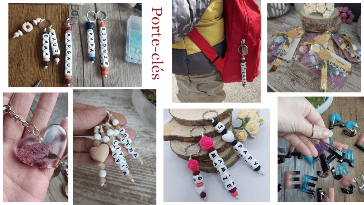 Porte-cles-personnalises-idee-cadeau-artisanal-porte-clef-prenom-porte-cle-resine-epoxy-porte-cle-silicone-trousseau-cle-sac-cartable-Babybou-Crea