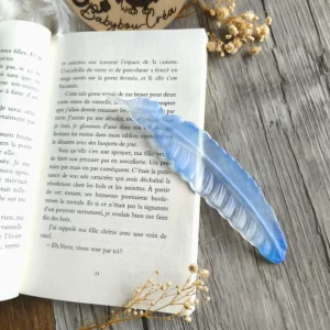 Marque page bleu du ciel - lecture-Accessoire-personnalise-Saint-Valentin-en-resine-epoxy-2-creation-artisanale-unique-Babybou-Crea