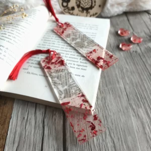 Marque page -éclat d'amour- Accessoire personnalisé Saint-Valentin en résine époxy – création artisanale unique Babybou-Crea.
