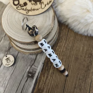 Porte-clés personnalisé Cœur Sauvage personnalisé - Cœur Léopard